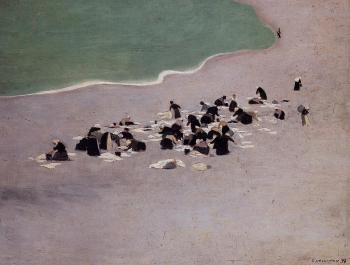 菲利尅斯 瓦洛東 Washerwomen at Etretat 菲利尅斯 瓦洛東 Washerwomen at Etretat